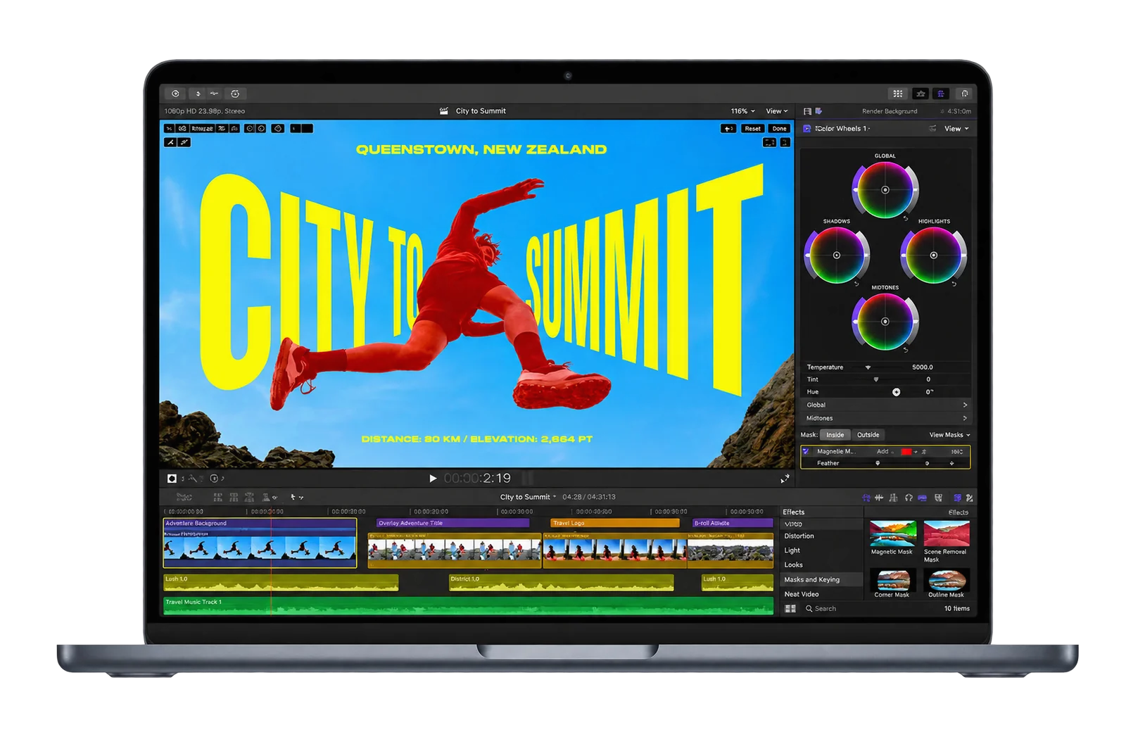 MacBook Pro running Final Cut Pro for video production
